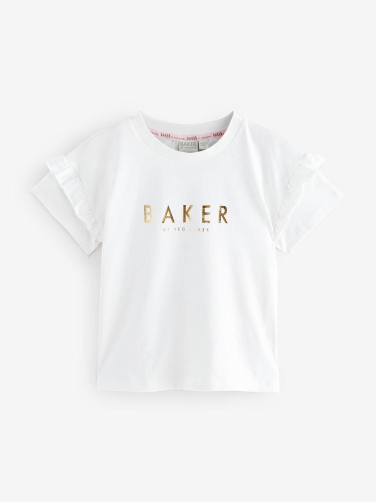 Baker By Ted Baker – T-Shirts aus 100 % Baumwolle mit mehrfarbigem Animal-Print und Rüschenärmeln, 3er-Pack - Bild 2 von 7