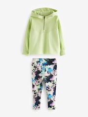 Citrine Yellow Half Zip Hoodie And Leggings Set (3-16yrs) - Image 4 of 6