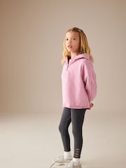 Pink Half Zip 100% Cotton Hoodie And Leggings Set (3-16yrs) - Image 1 of 9