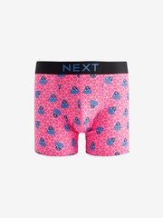 Bright Blue/Pink Dinosaur Print 4 pack Cotton Rich Trunk Boxers 4 Pack - Image 2 of 7