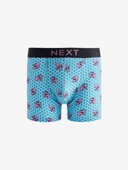 Bright Blue/Pink Dinosaur Print 4 pack Cotton Rich Trunk Boxers 4 Pack - Image 3 of 7