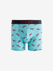 Bright Blue/Pink Dinosaur Print 4 pack Cotton Rich Trunk Boxers 4 Pack - Image 5 of 7