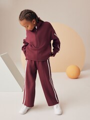 Burgundy Half Zip Top And Wide Leg Joggers Set (3-16yrs) - Image 2 of 9