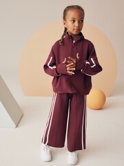 Burgundy Half Zip Top And Wide Leg Joggers Set (3-16yrs) - Image 3 of 9