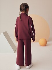 Burgundy Half Zip Top And Wide Leg Joggers Set (3-16yrs) - Image 4 of 9