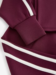Burgundy Half Zip Top And Wide Leg Joggers Set (3-16yrs) - Image 8 of 9