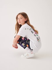 Baker by Ted Baker Navy Floral Graphic 100% Cotton T-Shirt And Leggings Set - Image 1 of 4