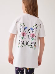 Baker by Ted Baker Navy Floral Graphic 100% Cotton T-Shirt And Leggings Set - Image 2 of 4