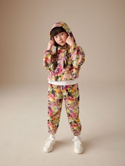 Ecru/Pink Graffiti Printed Hoodie and Joggers Set (3-16yrs) - Image 2 of 9