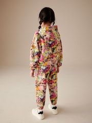 Ecru/Pink Graffiti Printed Hoodie and Joggers Set (3-16yrs) - Image 3 of 9