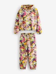 Ecru/Pink Graffiti Printed Hoodie and Joggers Set (3-16yrs) - Image 7 of 9