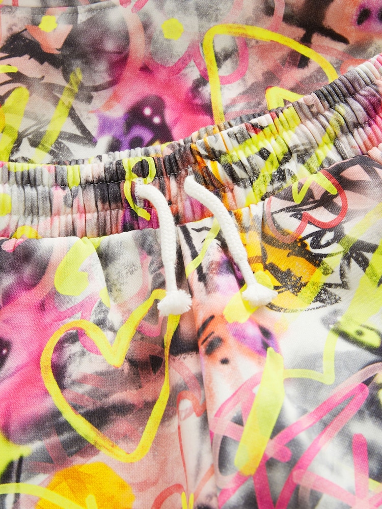 Ecru/Pink Graffiti Printed Hoodie and Joggers Set (3-16yrs) - Image 9 of 9