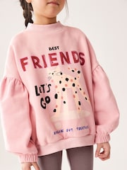Pink Cat Character Sweatshirt And Ribbed Legging Set (3-16yrs) - Image 5 of 8