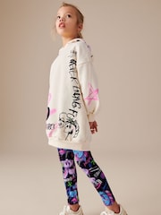 Multi Purple Graffiti Longline Hoodie And Legging Set (3-16yrs) - Image 1 of 9