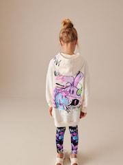 Multi Purple Graffiti Longline Hoodie And Legging Set (3-16yrs) - Image 4 of 9