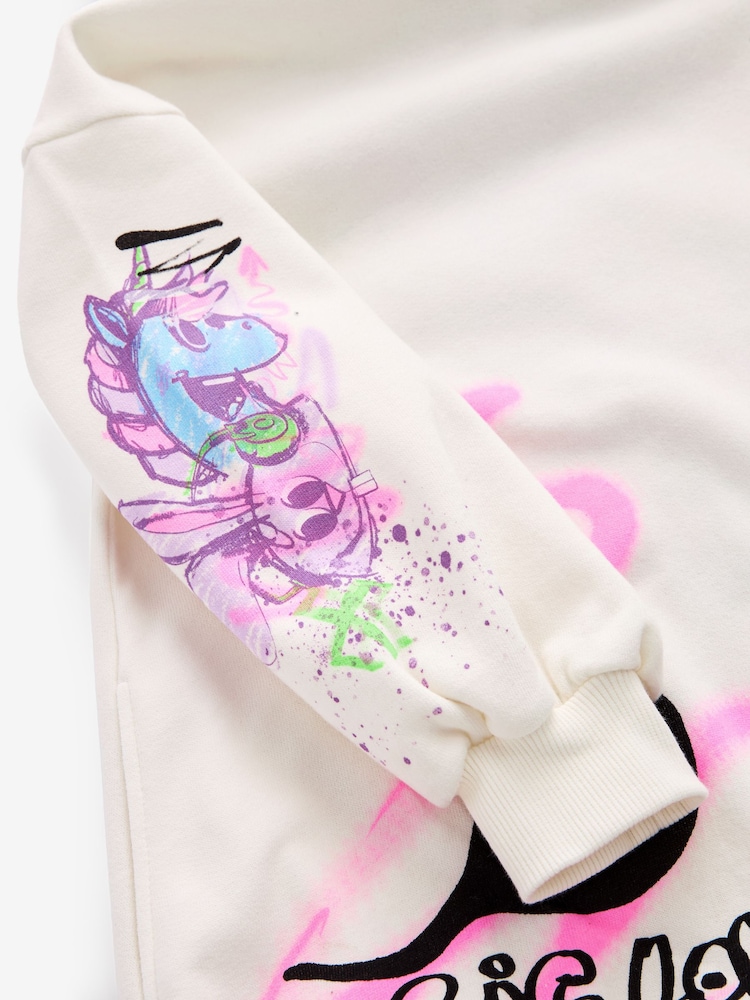 Multi Purple Graffiti Longline Hoodie And Legging Set (3-16yrs) - Image 9 of 9