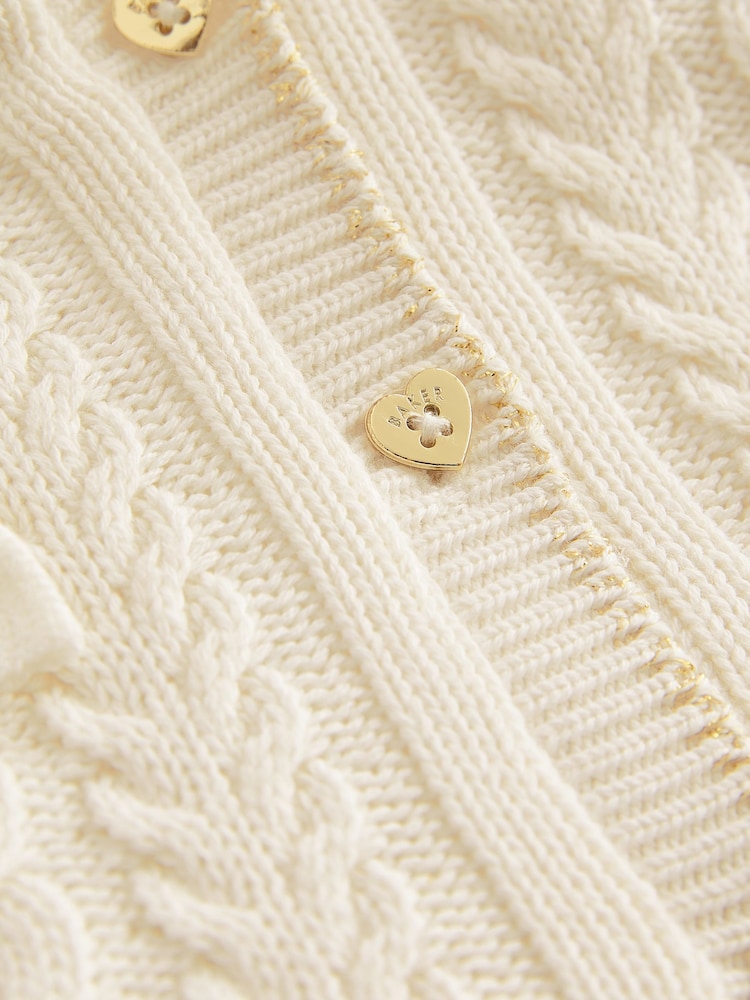 Baker by Ted Baker Cream Knitted Coatigan - Image 9 of 9