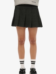Superdry Grey Low Rise Pleated Mini Skirt - Image 1 of 5