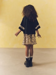 Black/Gold Varisty Tshirt And Sequin Skirt Set (3-14yrs) - Image 2 of 8