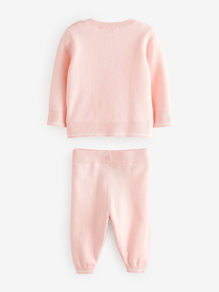 Baker by Ted Baker 2 Piece Pink Knitted Top and Joggers Set - Image 2 of 6 Baker by Ted Baker 2 Piece Pink Knitted Top and Joggers Set - Image 2 of 6