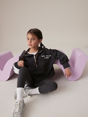 Charcoal Grey Slogan Half Zip Hoodie And Legging Set (3-16yrs) - Image 3 of 9