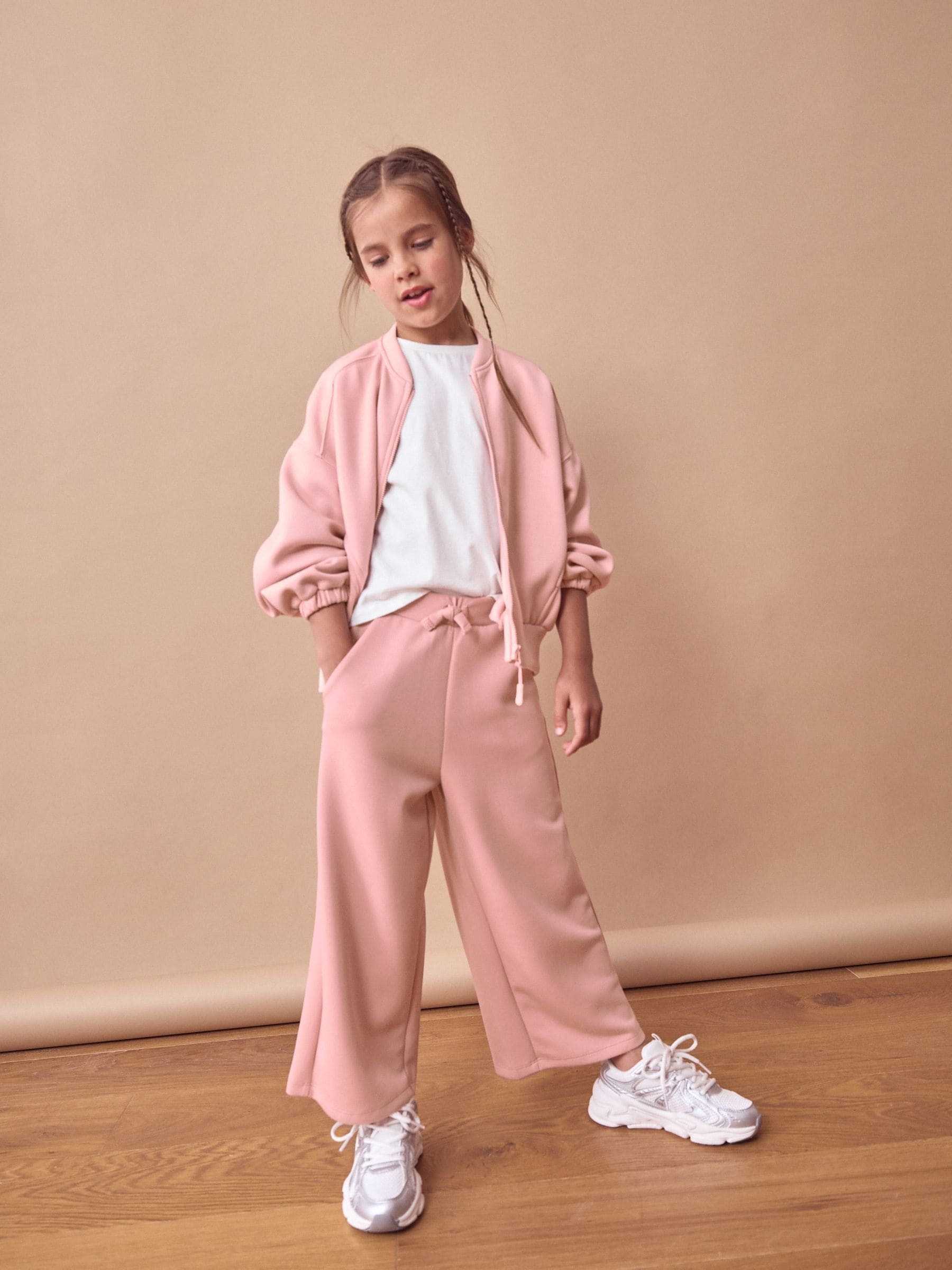 Pink silk joggers sales