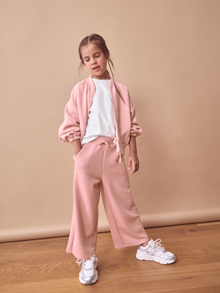 Pink Soft Jacket And Wide Leg Joggers Set (3-16yrs) - Image 1 of 7