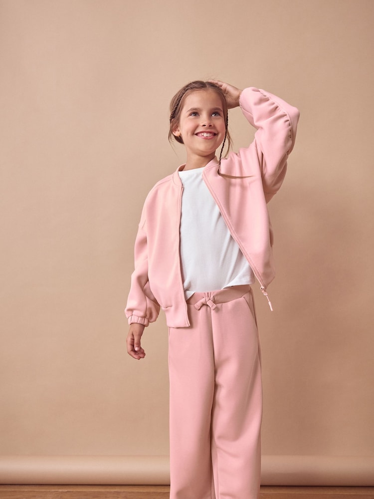 Pink Soft Jacket And Wide Leg Joggers Set (3-16yrs) - Image 2 of 7