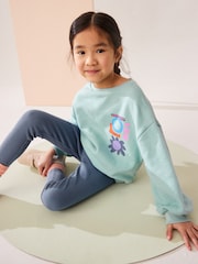 Green Floral Shapes Sweatshirt And Legging Set (3-16yrs) - Image 2 of 8
