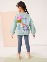 Green Floral Shapes Sweatshirt And Legging Set (3-16yrs) - Image 3 of 8