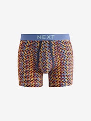Navy Blue/Orange Spot/Stripe 10 pack A-Front Boxers - Image 10 of 13