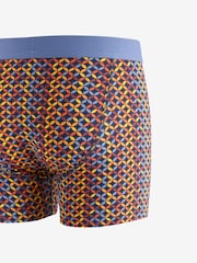 Navy Blue/Orange Spot/Stripe 10 pack A-Front Boxers - Image 12 of 13