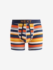 Navy Blue/Orange Spot/Stripe 10 pack A-Front Boxers - Image 2 of 13