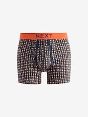 Navy Blue/Orange Spot/Stripe 10 pack A-Front Boxers - Image 6 of 13