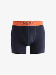 Navy Blue/Orange Spot/Stripe 10 pack A-Front Boxers - Image 7 of 13