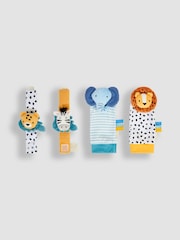 JoJo Maman Bébé Safari Wrist and Ankle Rattle Set - Image 4 of 7