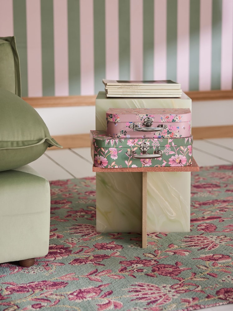 Cath Kidston Pink Floral Storage Boxes Set of Two - Image 1 of 9