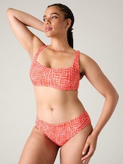 Athleta Red Square Neck Bra Cup Bikini Top - Image 1 of 6