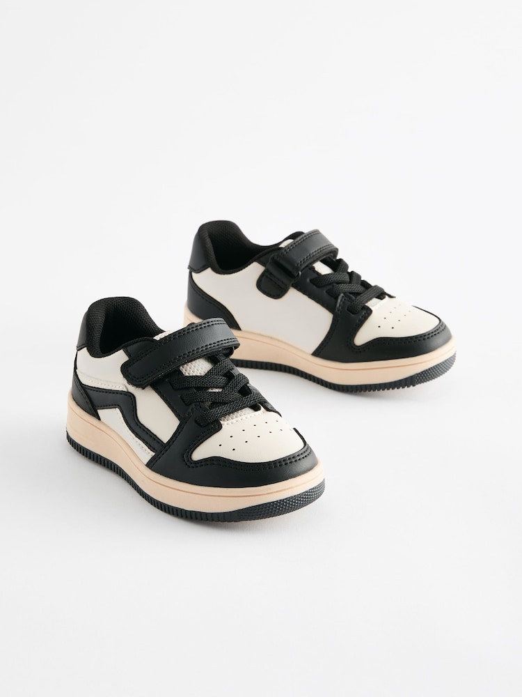Black/White Touch Fastening Elastic Lace Trainers - Image 1 of 10