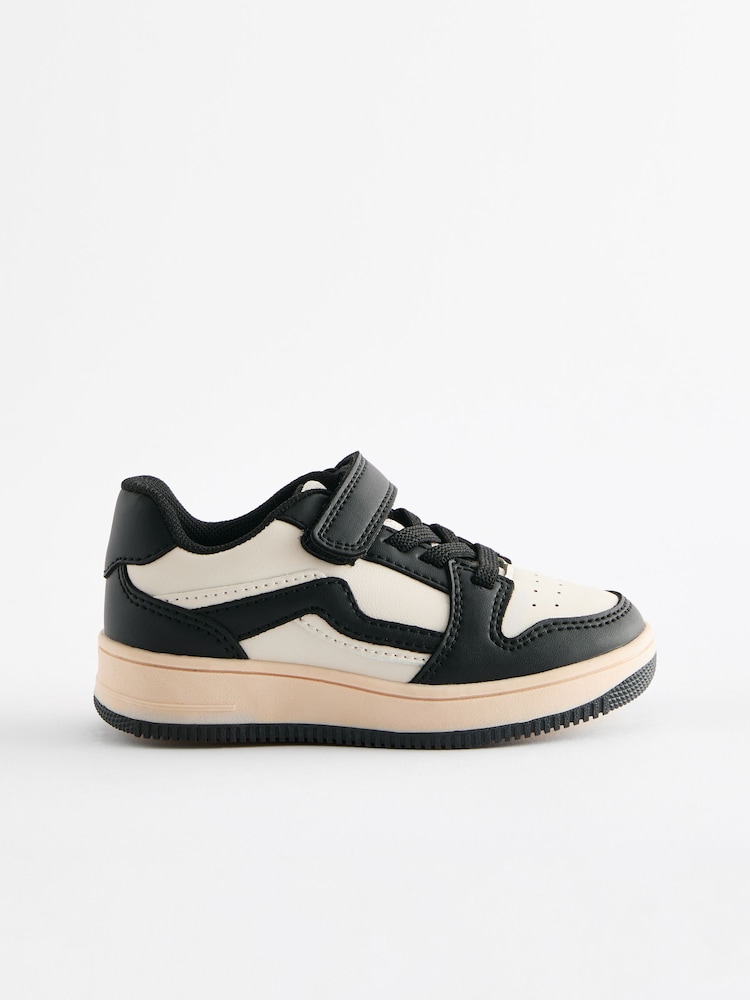 Black/White Touch Fastening Elastic Lace Trainers - Image 2 of 10