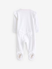 Baker by Ted Baker Frilled Sleepsuit And Hat Set - Image 2 of 8