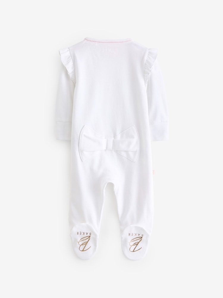 Baker by Ted Baker Frilled Sleepsuit And Hat Set - Image 2 of 8 Baker by Ted Baker Frilled Sleepsuit And Hat Set - Image 2 of 8