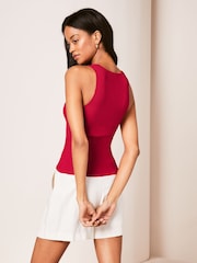 Rot - Lipsy Figurbetontes Stricktop mit Sparrenmuster - Bild 2 von 4