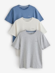 Belstaff Blue/Ecru T-Shirts 3 Pack - Image 1 of 4