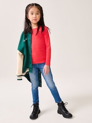Red 1 Pack Long Sleeve Ribbed Top (3-16yrs) - Image 2 of 7