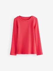 Red 1 Pack Long Sleeve Ribbed Top (3-16yrs) - Image 5 of 7