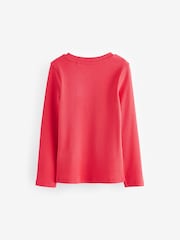 Red 1 Pack Long Sleeve Ribbed Top (3-16yrs) - Image 6 of 7