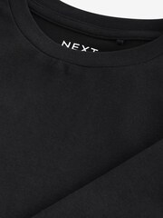 Black Long Sleeve Boxy Cropped T-Shirt (3-16yrs) - Image 4 of 5