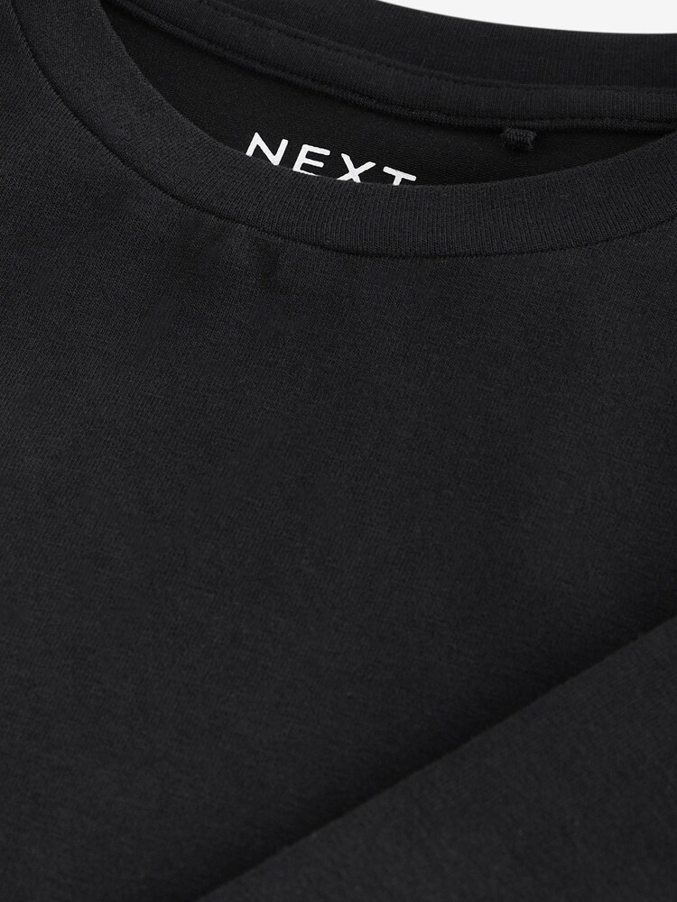 Black Long Sleeve Boxy Cropped T-Shirt (3-16yrs) - Image 5 of 5 Black Long Sleeve Boxy Cropped T-Shirt (3-16yrs) - Image 5 of 5