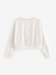 Ecru Print 100% Cotton Boxy Long Sleeve Sweatshirt (3-16yrs) - Image 4 of 6